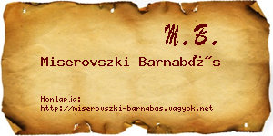 Miserovszki Barnabás névjegykártya