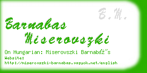 barnabas miserovszki business card